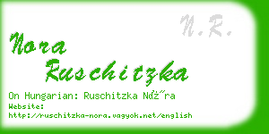 nora ruschitzka business card